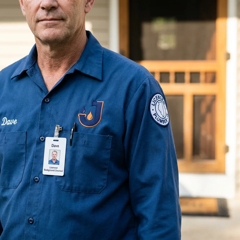 Licensed plumber showing ID badge in Sherman, CT